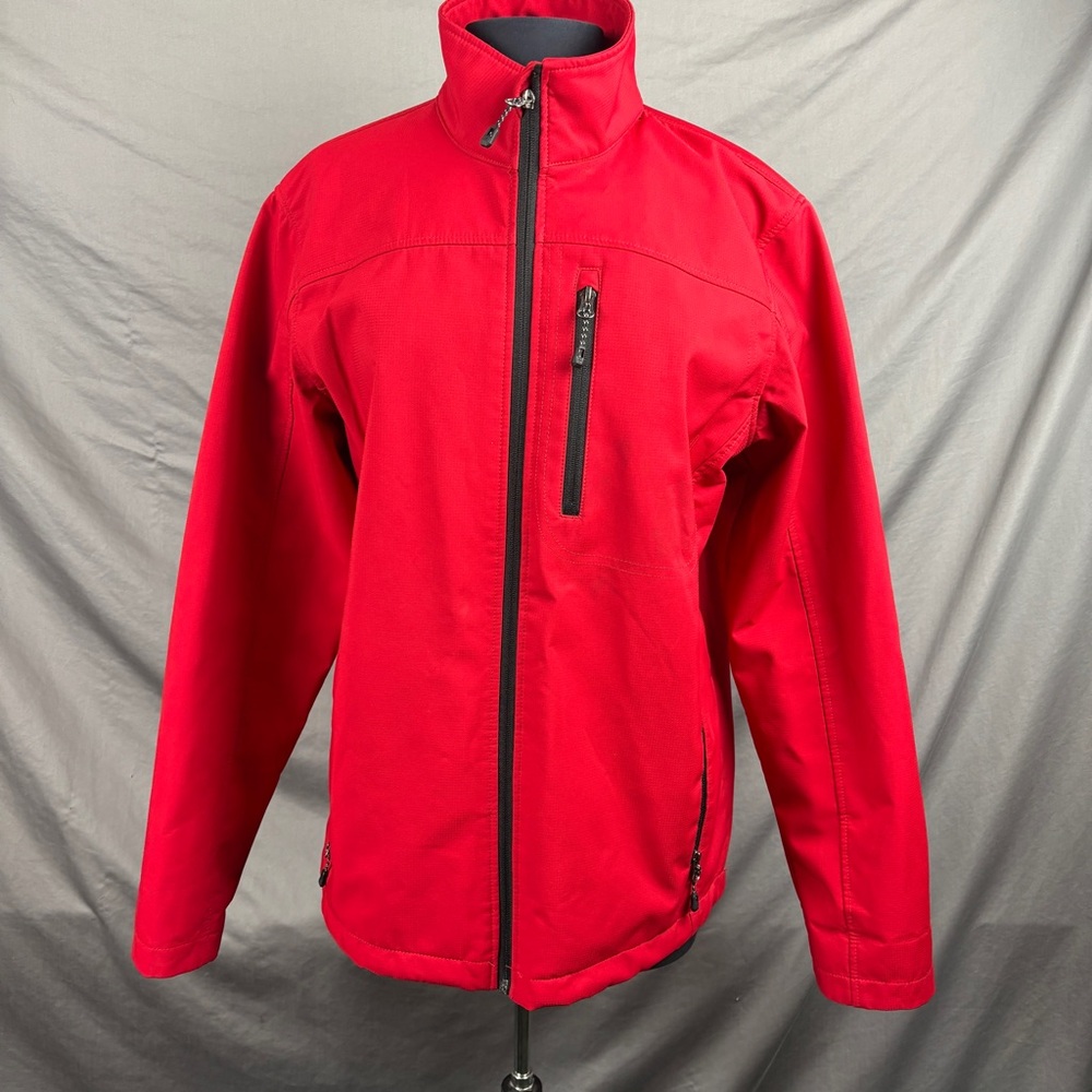 Swiss Tech Mens Jacket M (38-40)Red Full Zip Soft Shell Lightweight Outdoor Coat